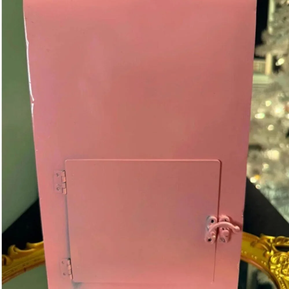 Pink Love Letters Metal Mailbox Valentine’s Day Decor Card Holder Shelf NWT